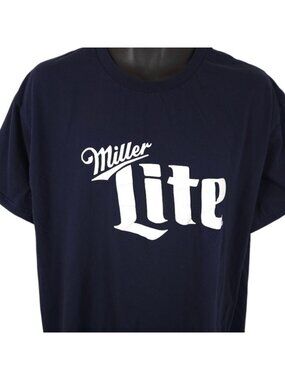 Miller Lite T Shirt Mens Size XL Blue Beer Breweriana Promo